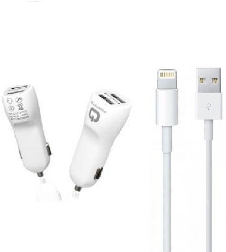 Cargador para coche iPhone Xs Max + Cable Apple Lightning - Original - 2  Amperios - 0,5 metros 