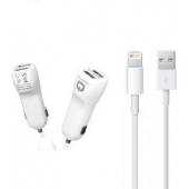 Cargador para coche iPhone Xs Max + Cable Apple Lightning - Original - 2 Amperios - 0,5 metros